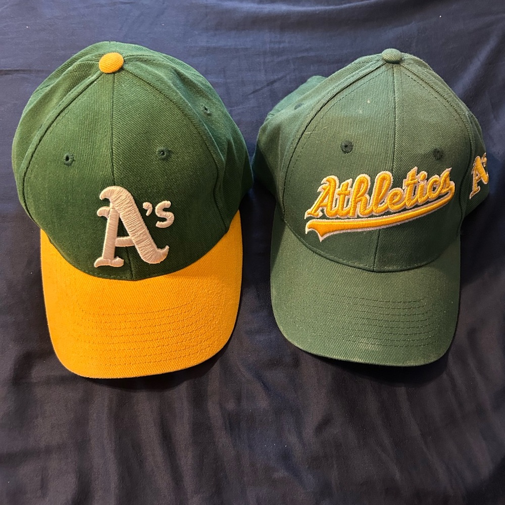Vintage Oakland Athletics Hats Cap Snapback Green Drew Pearson & Logo Athletics